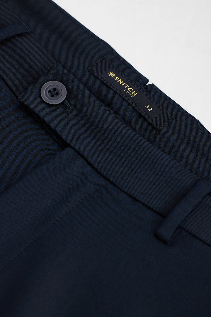 Navy Stretch Slim Fit Trousers