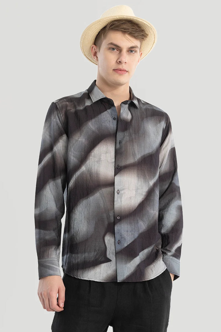 Black Textured Abstract Shirt