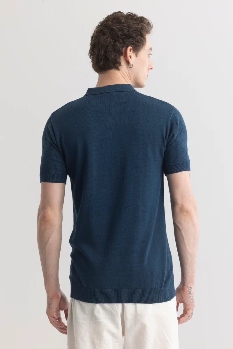 StitchSensei Navy Polo T-Shirt