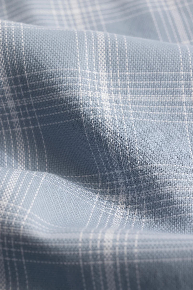 Fleur Light Blue Checks Shirts