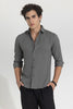 Grey Slim Fit Textured Shirt