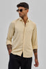 Beige Stripes Slim Fit Shirt