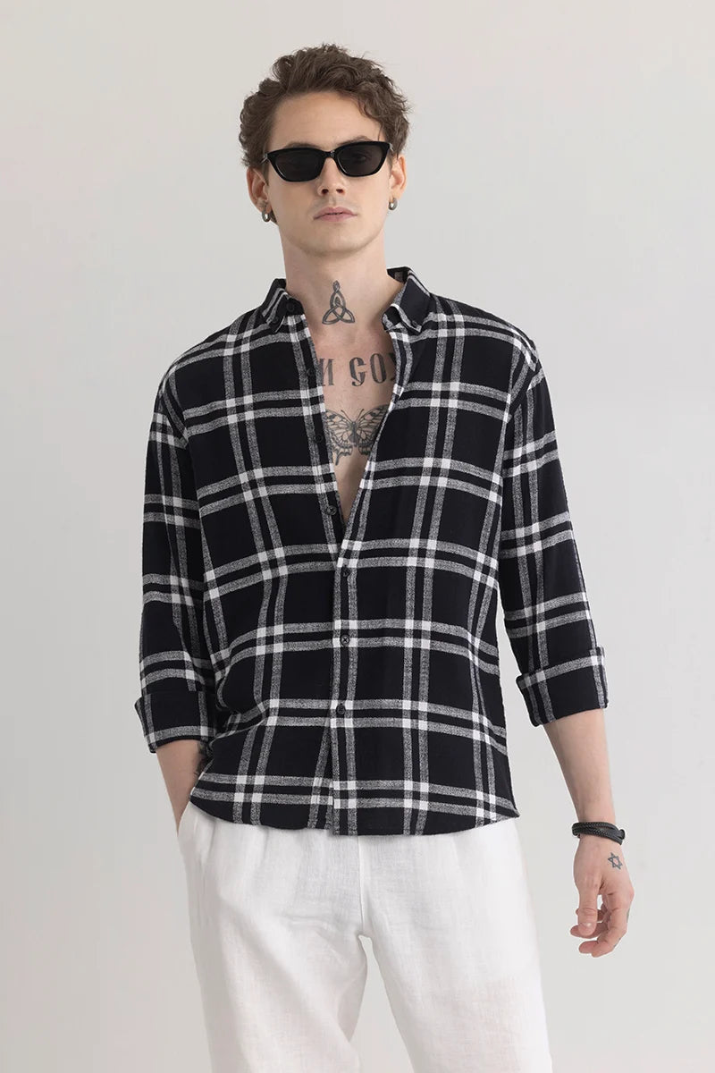 Checksque Black Checkered Shirt