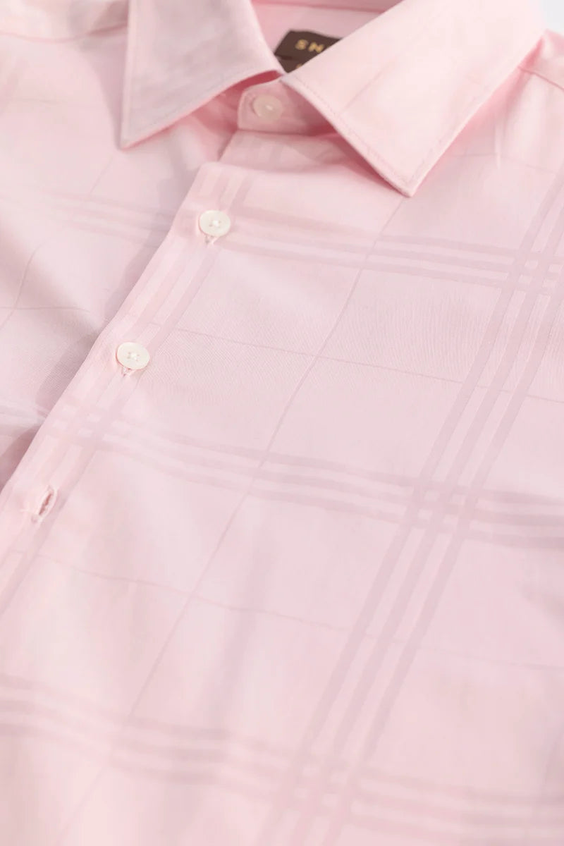 Pink Self Checks Shirt