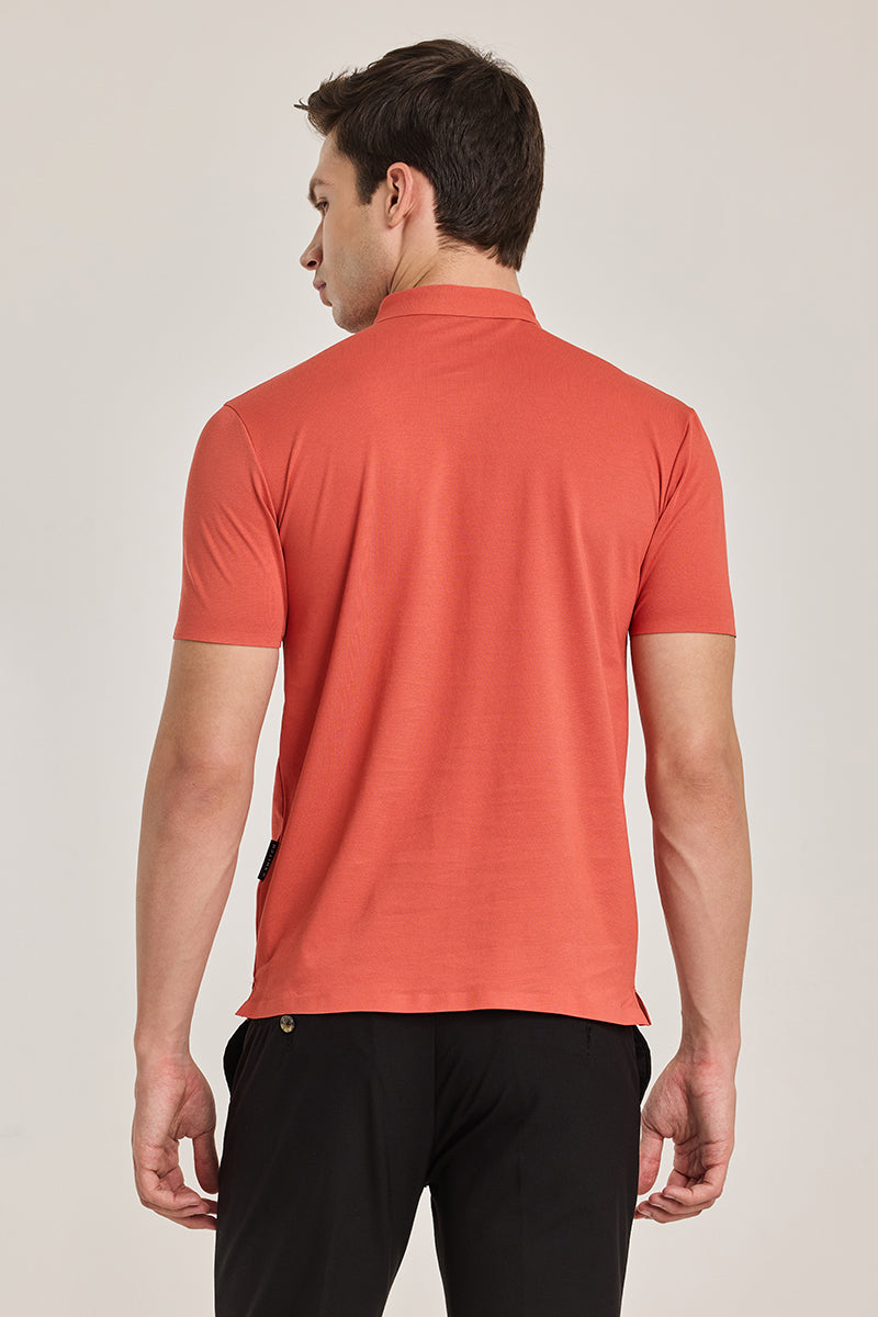 Coral Stitchless Polo T-Shirt