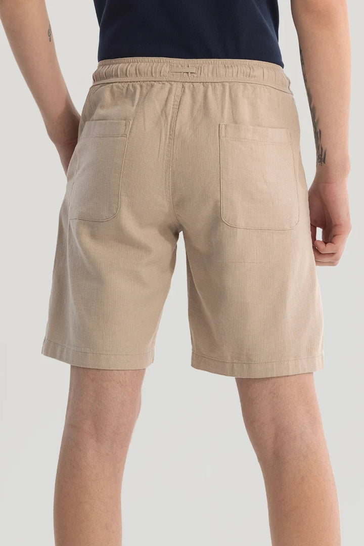 Beige Cotton Shorts