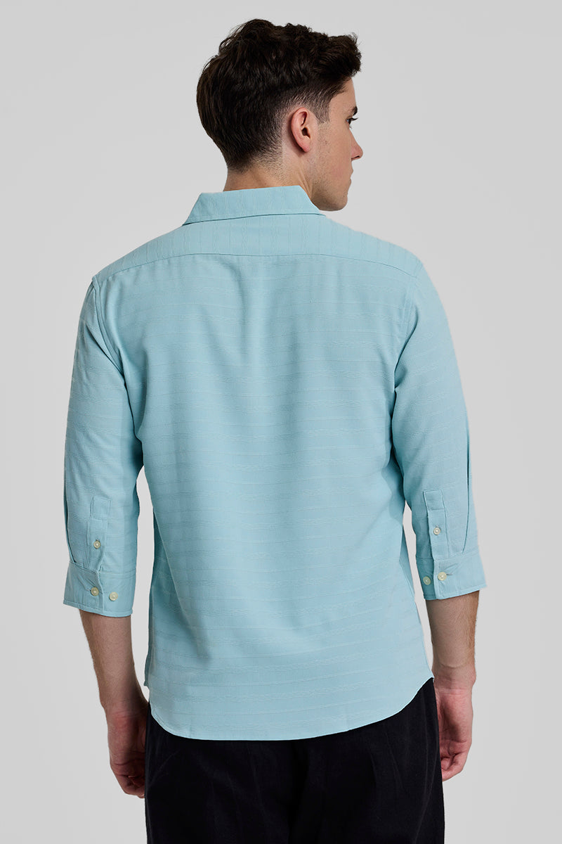 Light Blue Self-Design Shirt