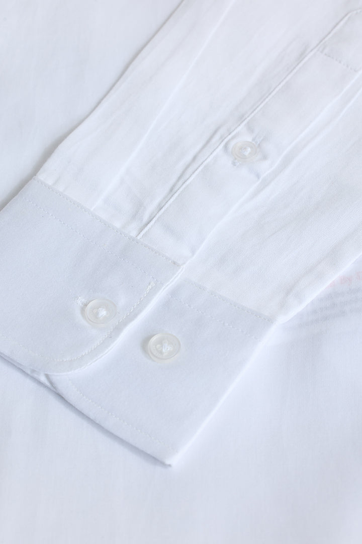 White Embroidered Slim Fit Shirt