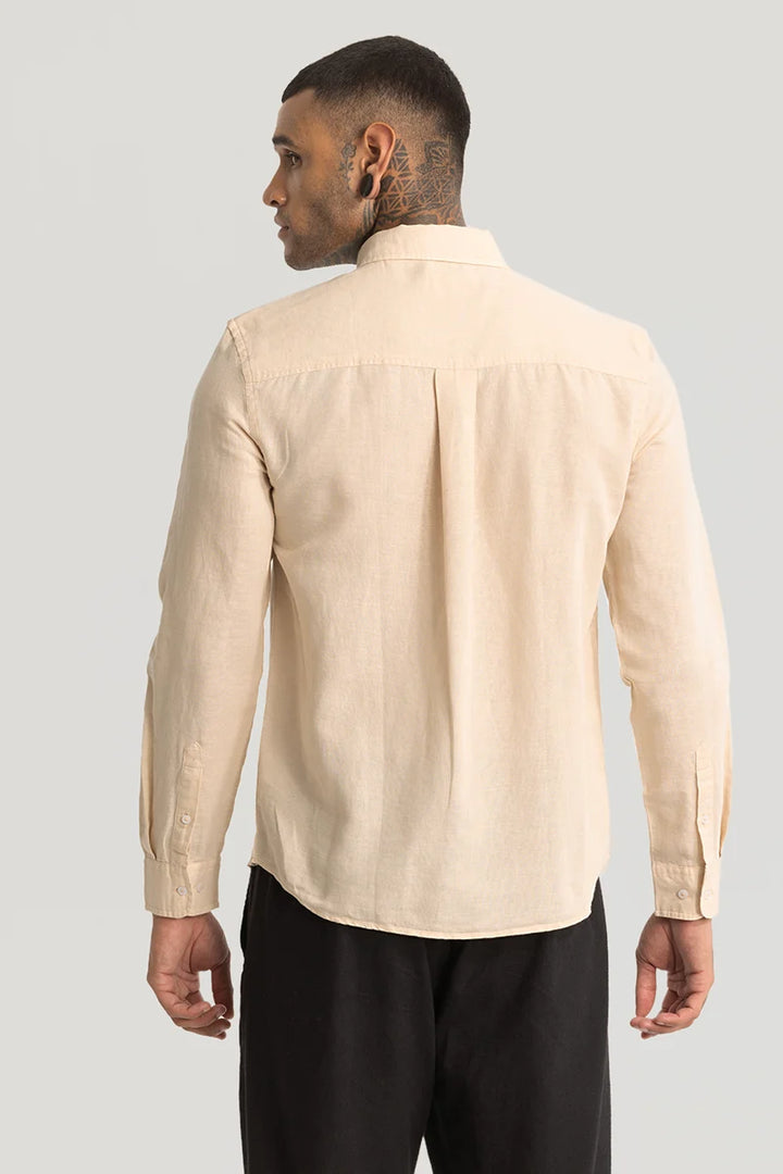 Beige Linen Blend Shirt