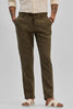 Olive Plain Slim Fit Trousers