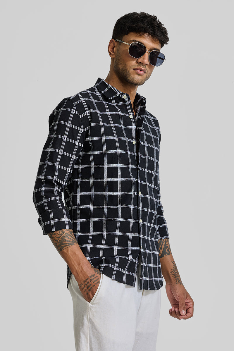 Black Checks Slim Fit Shirt