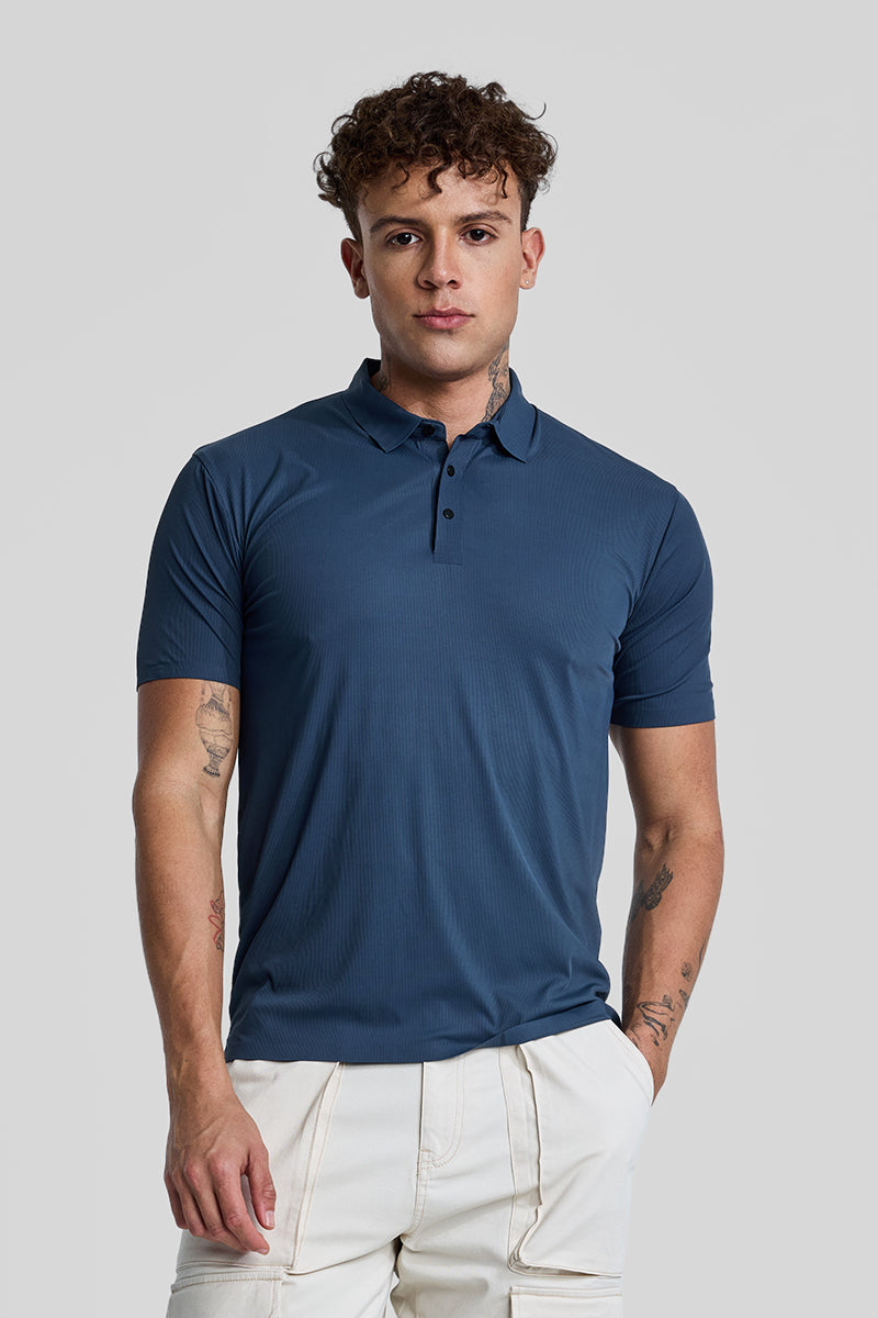 Blue Stitchless Polo T-Shirt