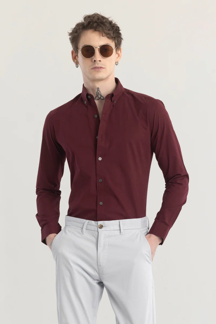 Shirtique Maroon Shirt