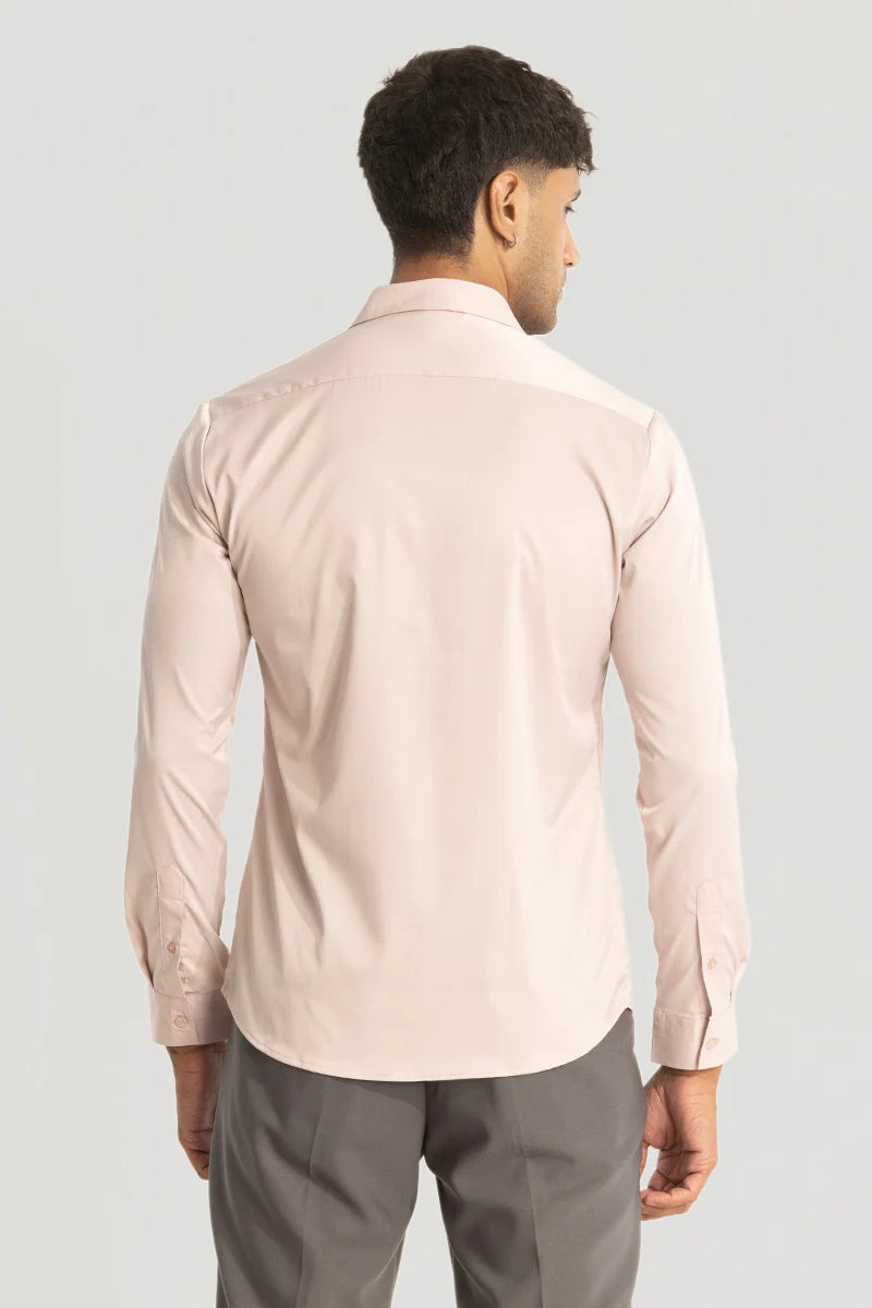 Pink Slim Fit Stretch Shirt