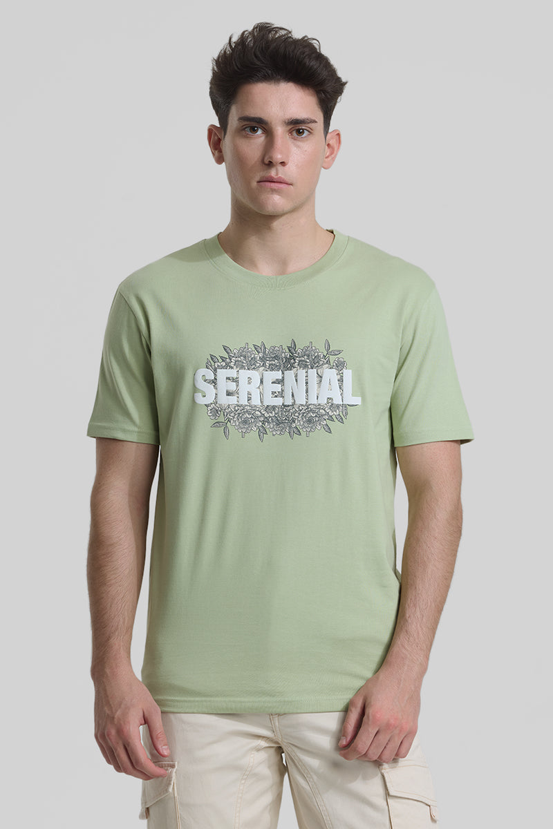 Serenial Light Green Regular Fit T-Shirt