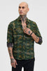 Green Geometric Slim Fit Shirt