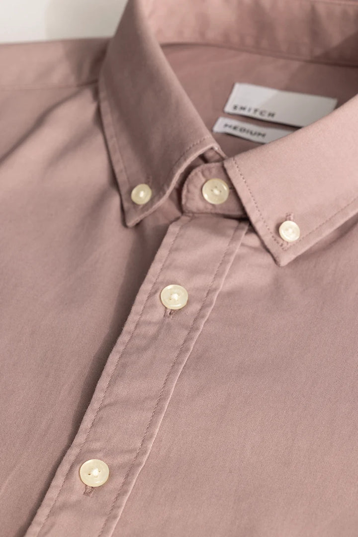 Mauve Elbow Patch Oxford Shirt