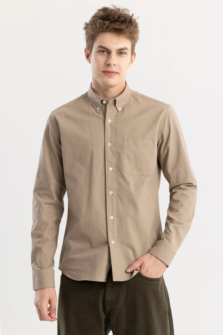 Shirtolo Khaki Plain Shirt