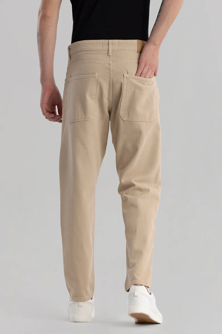 Trendstitch Beige Baggy Fit Jeans