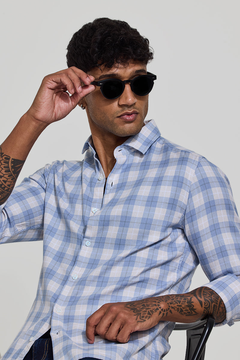 Blue Checks Slim Fit Shirt