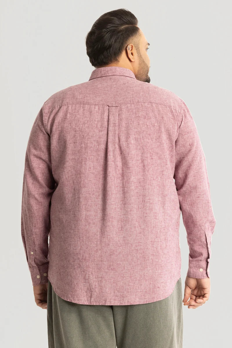 Mauve Linen Blend Plus Size Shirt