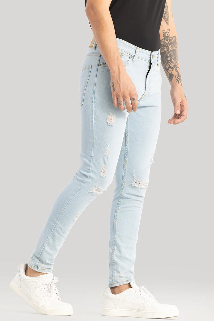 Ilaria Ice Blue Distressed Skinny Fit Jeans