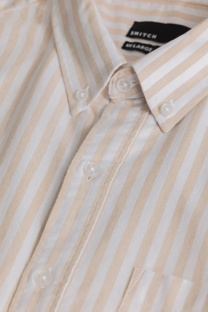 Fortunato Peach Stripes Plus Size Shirt