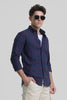 Navy Checks Slim Fit Shirt