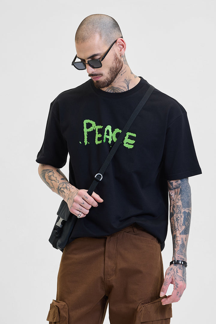 Peace Black Oversized T-Shirt