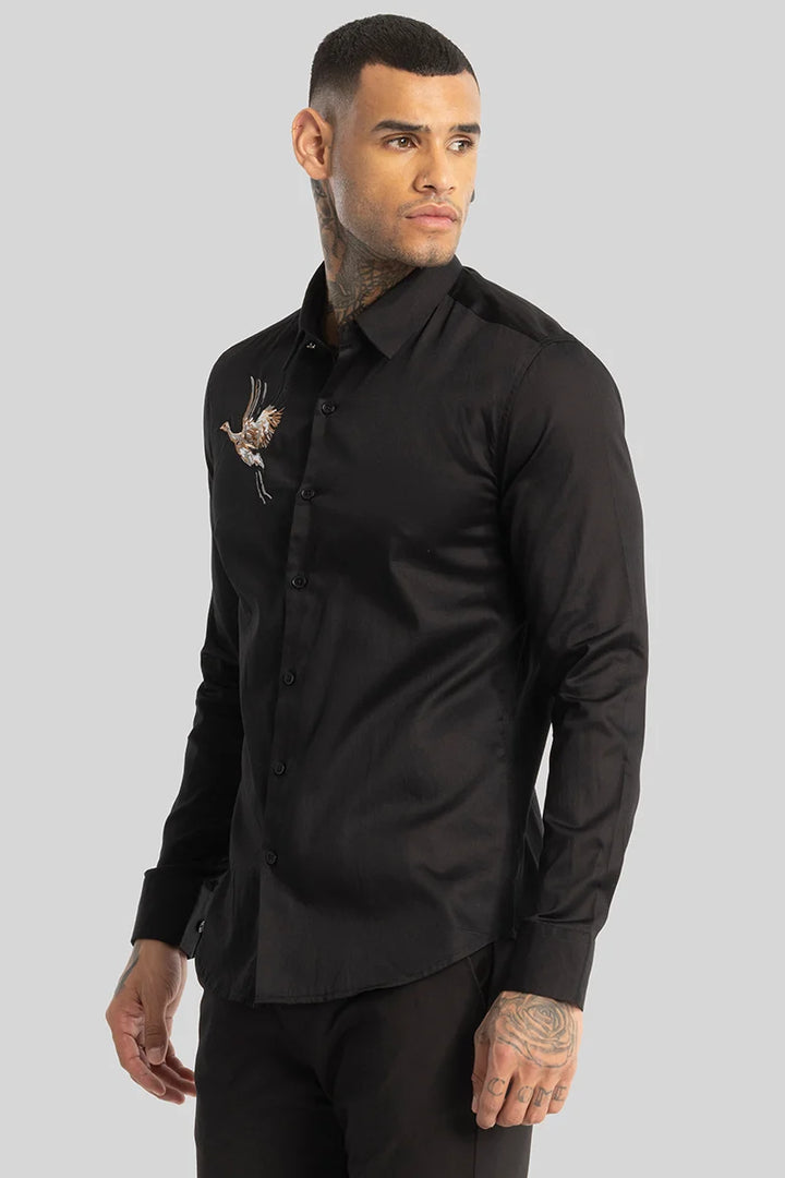 Black Embroidered Shirt