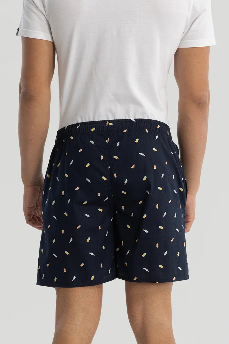 Navy Printed Boxers