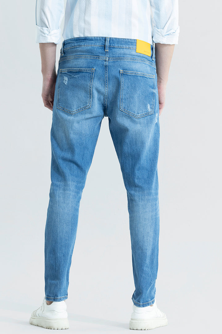 Elite Edge Cadet Blue Distressed Skinny Fit Jeans