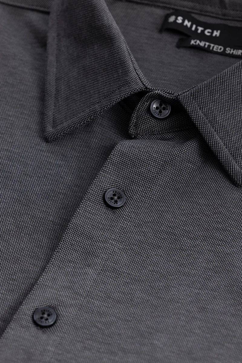 CollarEase Grey Plain Shirt