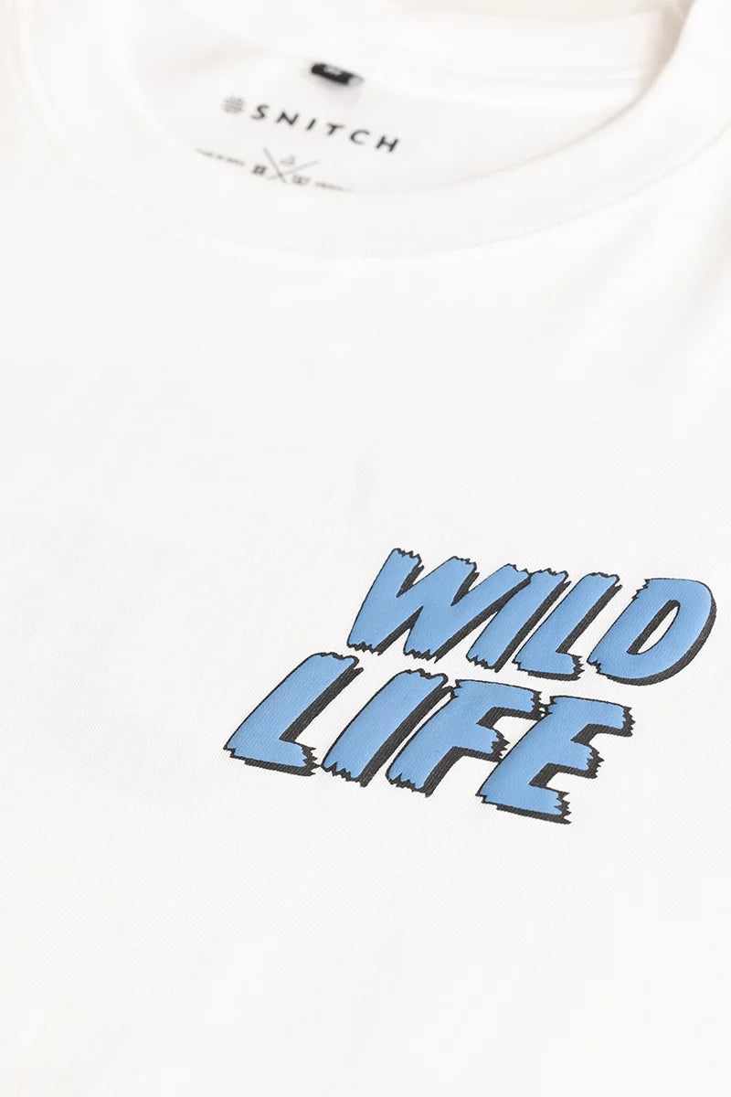 Wild Life White Oversized Fit T-Shirt