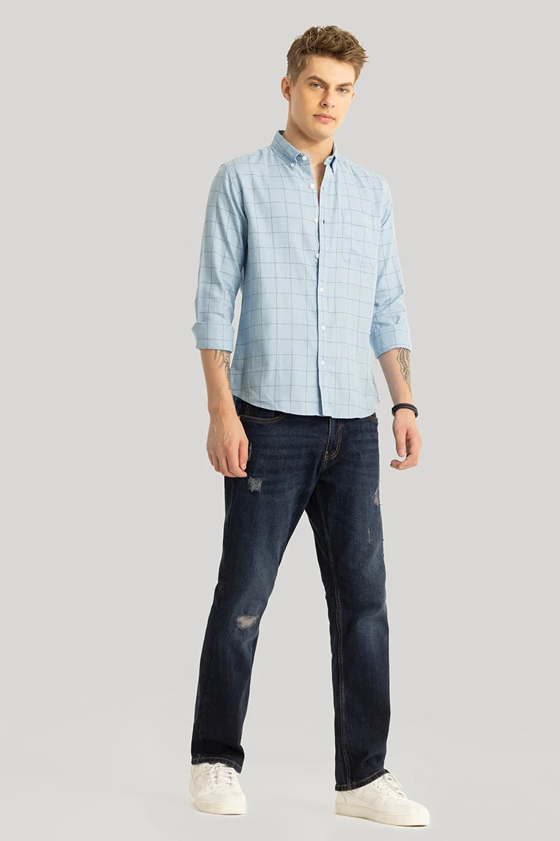 Philippe Light Blue Checks Shirt