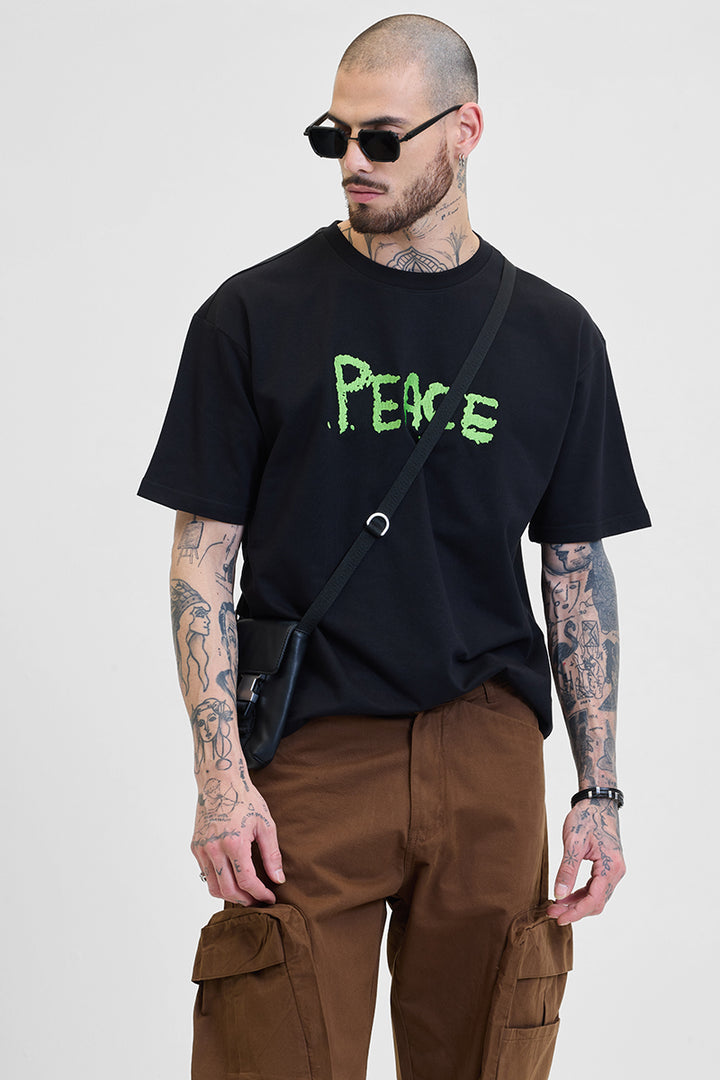 Peace Black Oversized T-Shirt