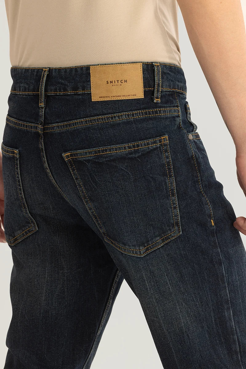 Cedric Navy Plain Bootcut Fit Jeans