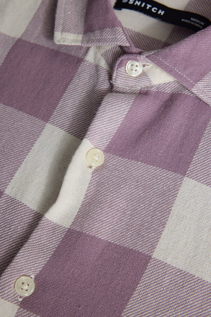 Lavender Slim Fit Checks Shirt