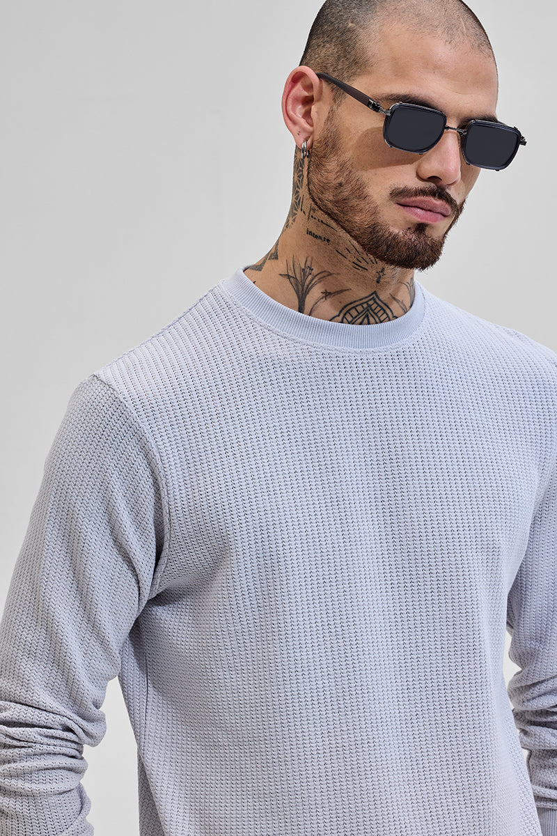 Light Grey Textured Sweatshirt