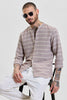 Beige Stripes Slim Fit Shirt