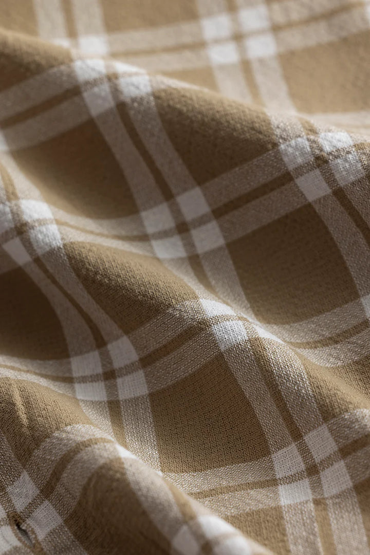 Freydis Light Brown Checks Shirts