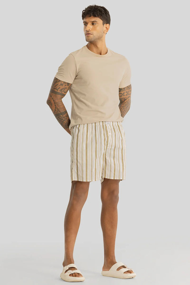 Bernadette Beige Stripes Boxers