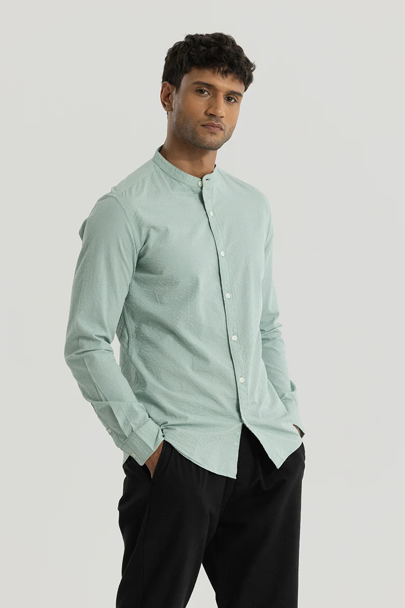 Elevate Green Plain Shirt