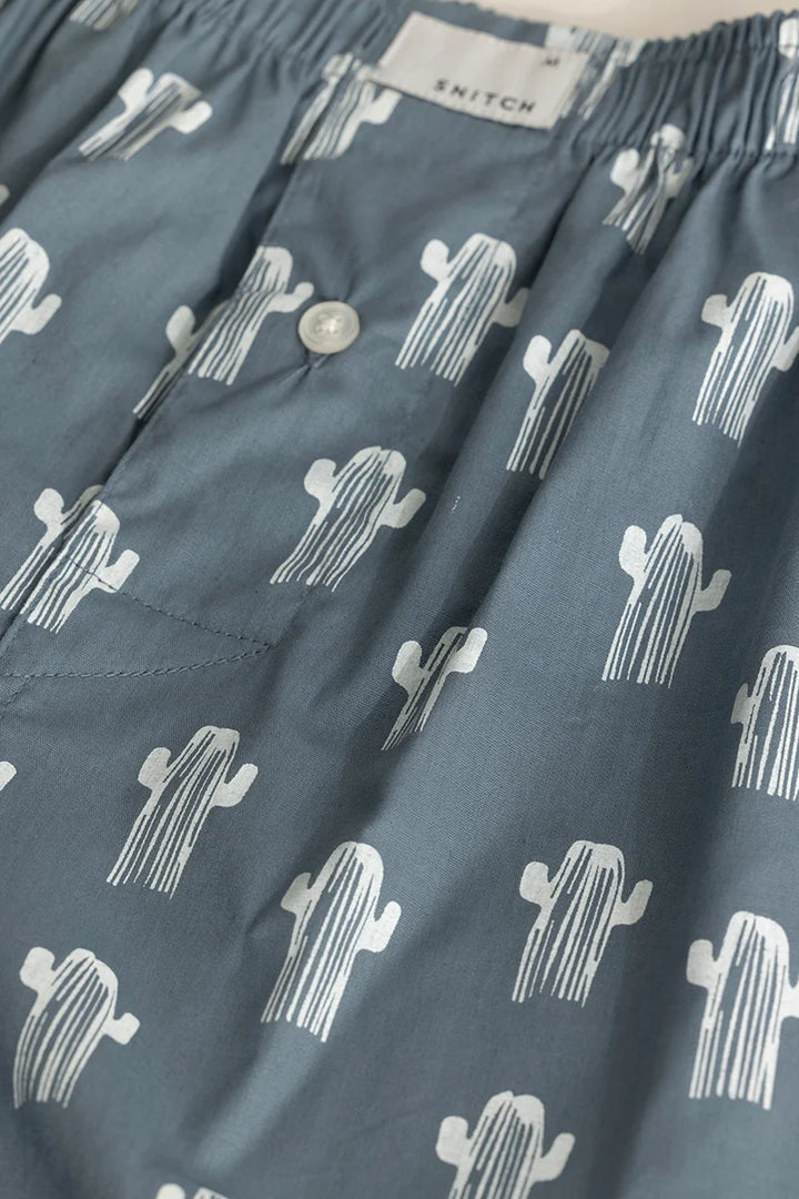 Cactus Grey Printed Boxers