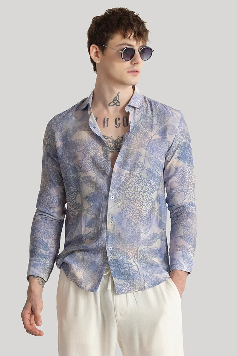 Axel Blue Printed Shirts