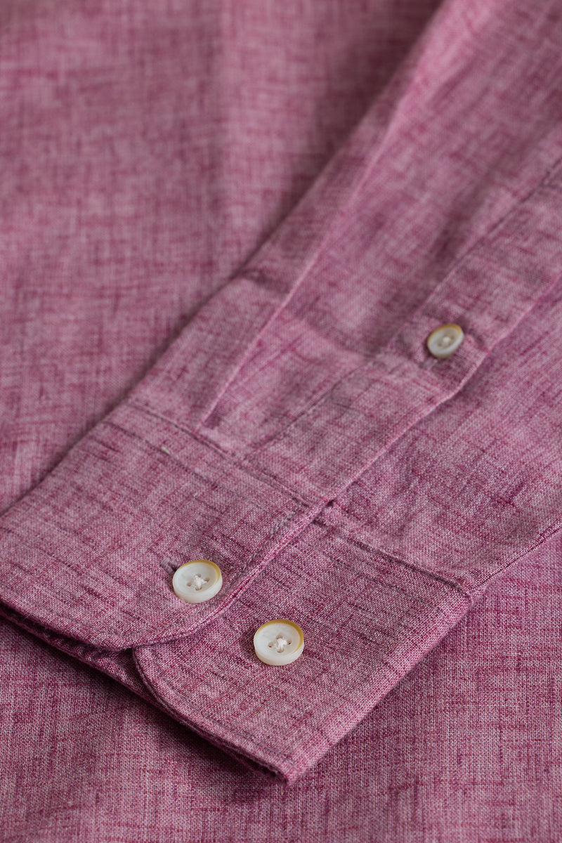 Mauve Linen Blend Shirt