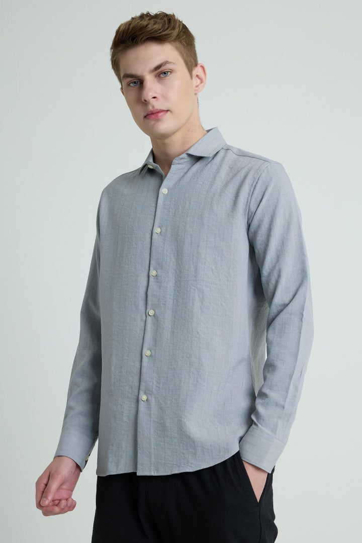 Light Grey Self Stripe Shirt