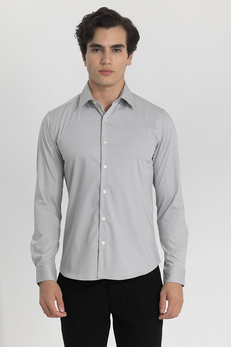 Grey Slim Fit Stretch Shirt