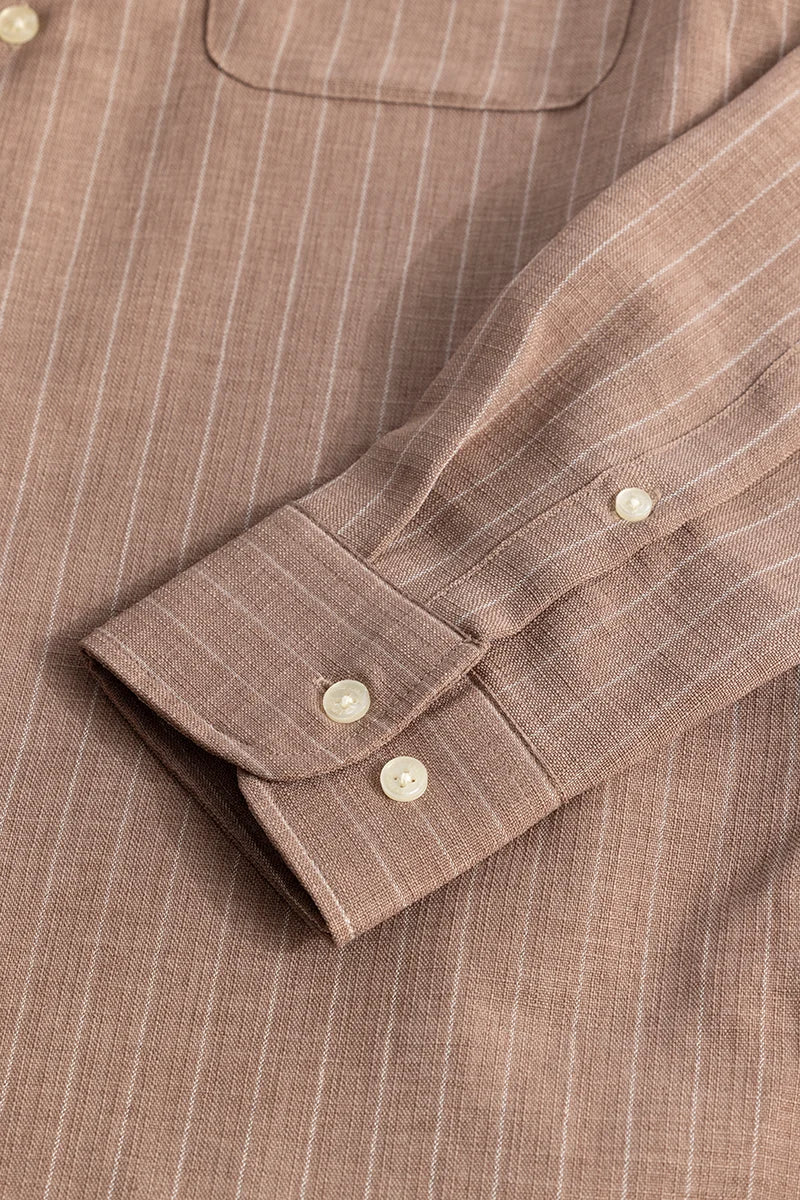 Linen Line Brown Stripe Shirt