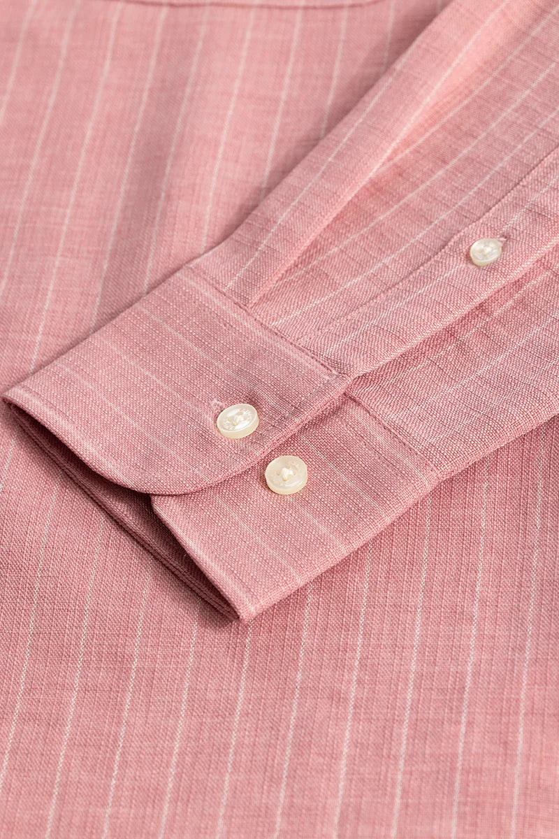 Linen Line Peach Stripe Shirt